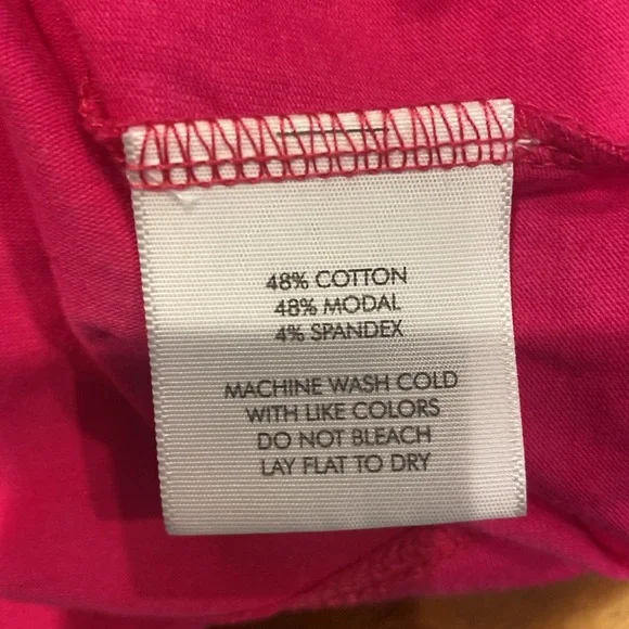 White + Warren - Hot Pink Scrunch Neck Tee - Turtleneck Long Sleeve Size M - Picture 7 of 10